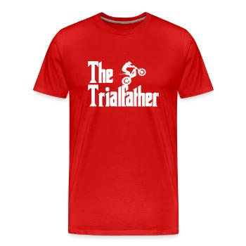 Motorcycle Trial The Trialfather - Men's Premium Organic T-Shirt - red - Front - Damien (186cm)