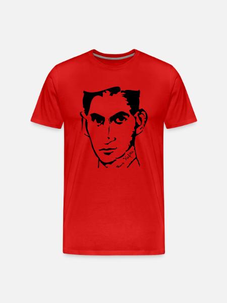 Portrait of Franz Kafka, - Men's Premium Organic T-Shirt - red