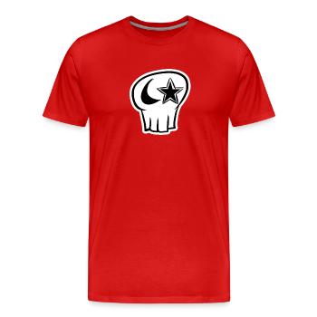 Crâne crâne étoiles lune rock punk rock shirt - T-shirt bio Premium Homme - rouge - Devant - Damien (186cm)