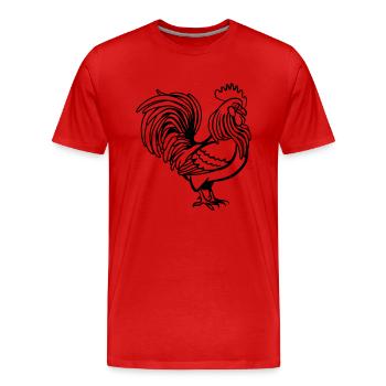 Cock witty bird - Men's Premium Organic T-Shirt - red - Front - Damien (186cm)