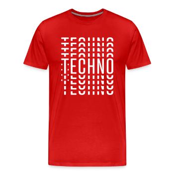 TECHNO - T-shirt bio Premium Homme - rouge - Devant - Damien (186cm)