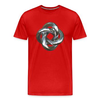 Torusknoten Silber 3D - Männer Premium Bio T-Shirt - Rot - Vorne - Damien (186cm)