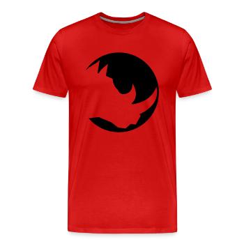 circle round head silhouette rhino horn rhino thick - Men's Premium Organic T-Shirt - red - Front - Damien (186cm)