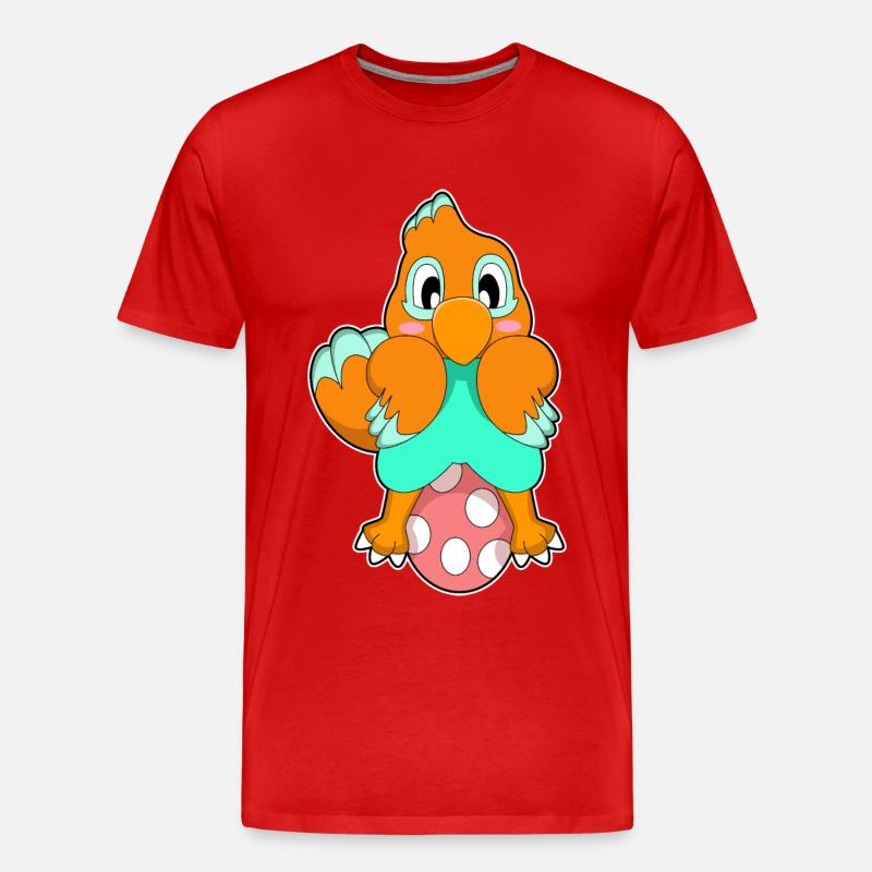 Papagei Ei - Männer Premium Bio T-Shirt - Rot
