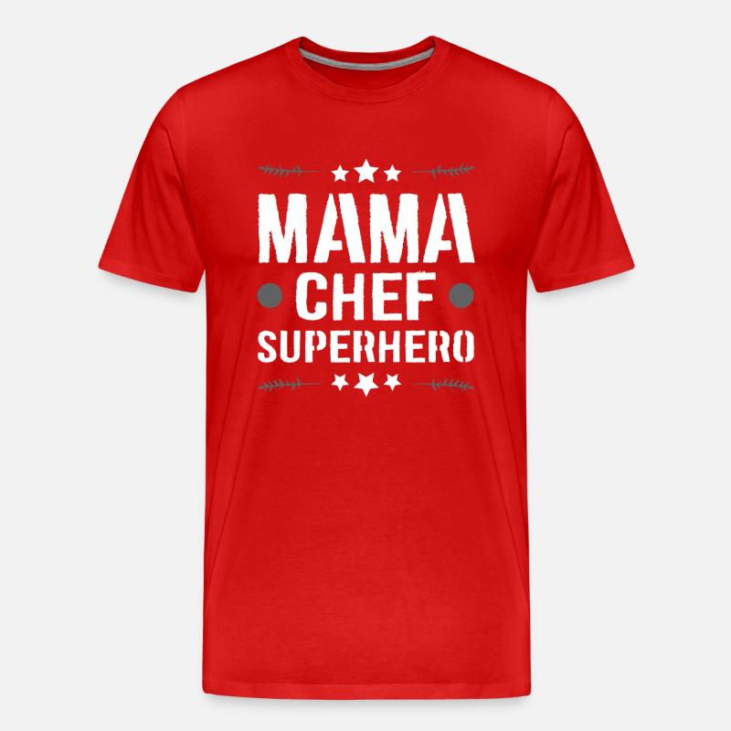 Mama Chef Superheld Mutter - Männer Premium Bio T-Shirt - Rot