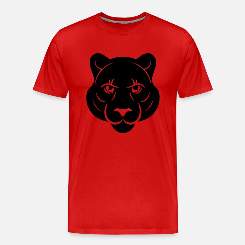 Kopf des Panthers - Männer Premium Bio T-Shirt - Rot