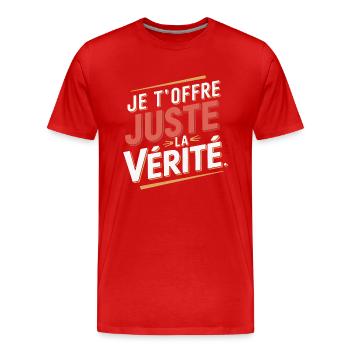 Je t'offre juste la vérité - T-shirt bio Premium Homme - rouge - Devant - Damien (186cm)