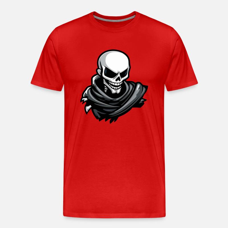Skull Halloween Comic - Männer Premium Bio T-Shirt - Rot