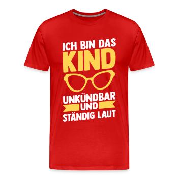 Daughter Son - Men's Premium Organic T-Shirt - red - Front - Damien (186cm)