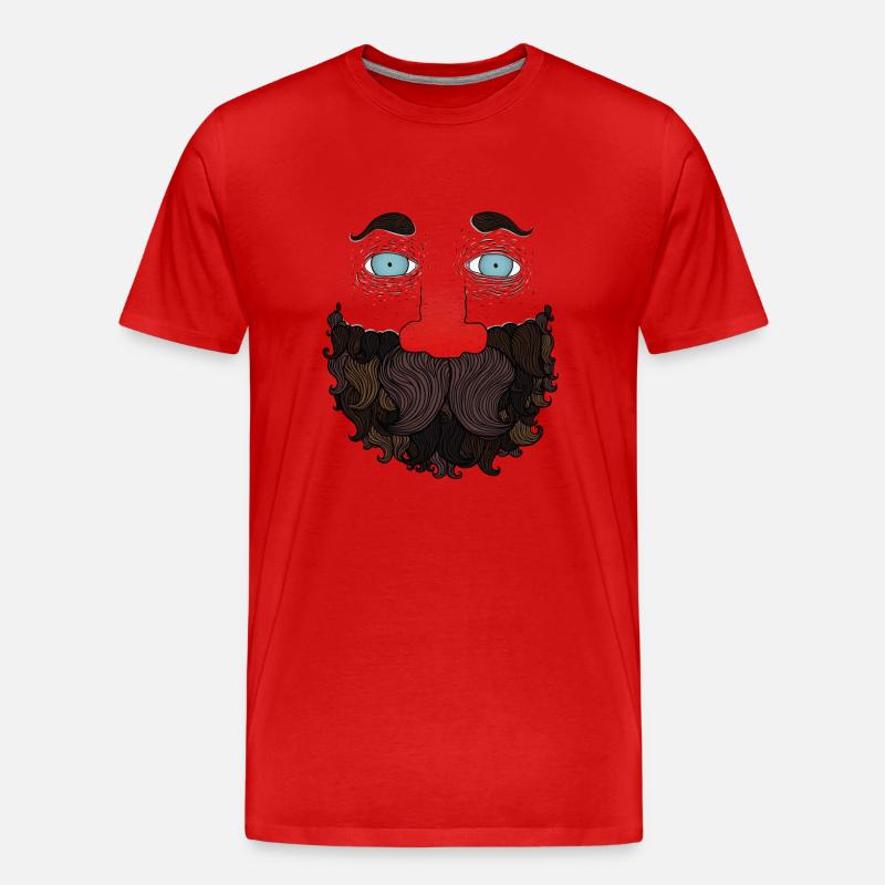Beard Kerl - Männer Premium Bio T-Shirt - Rot