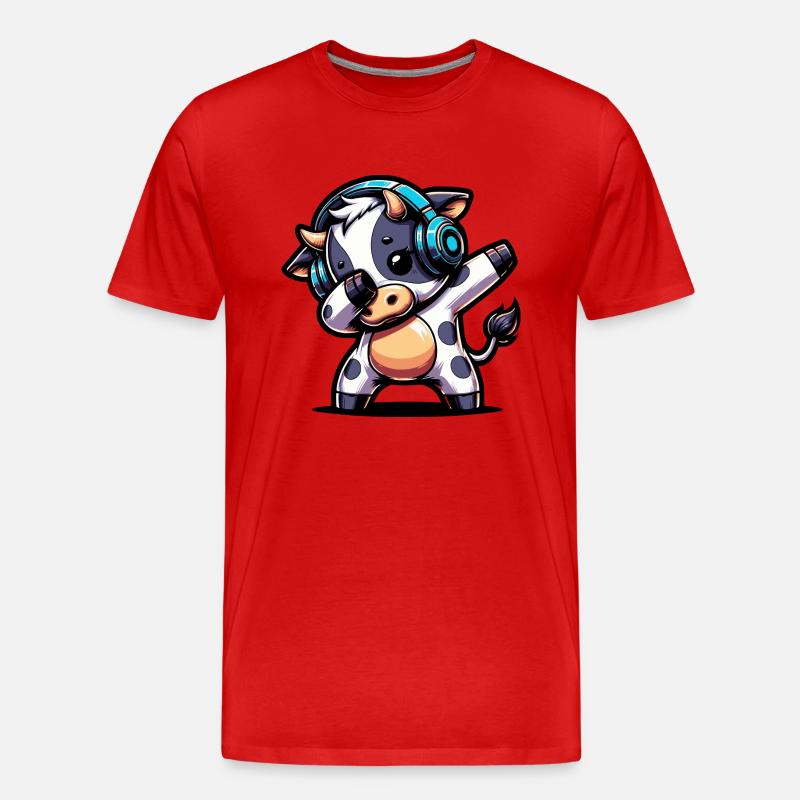 Dabbing Kuh - Männer Premium Bio T-Shirt - Rot