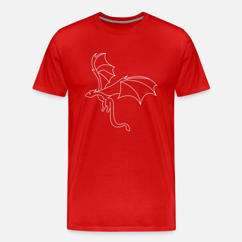 Drache - Männer Premium Bio T-Shirt - Rot