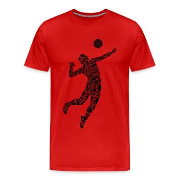 Volleyballspieler Symbole Jungen Volleyballer - Männer Premium Bio T-Shirt - Rot - Vorne - Damien (186cm)