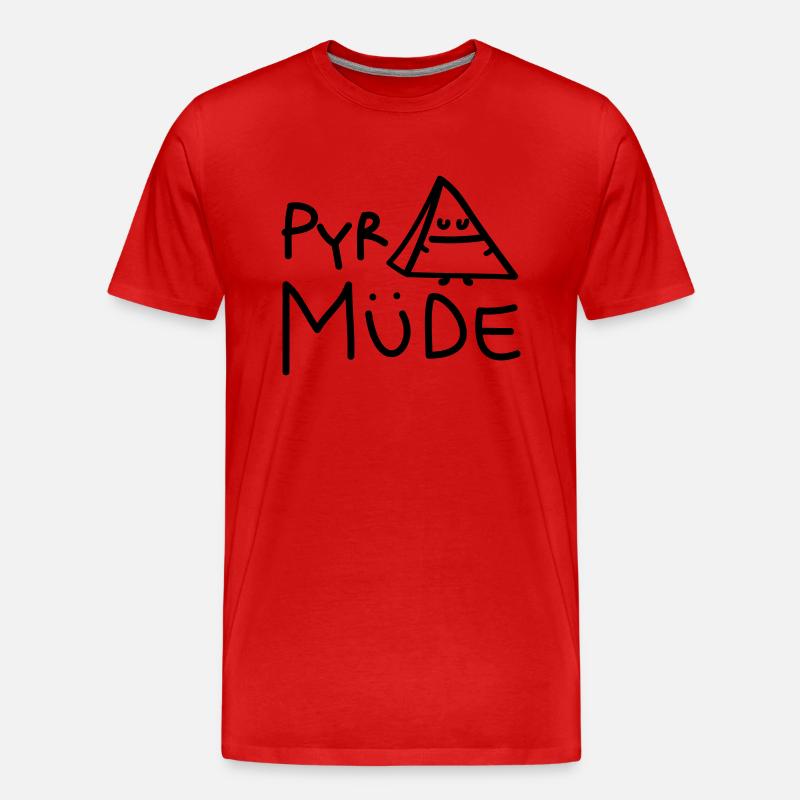 Lustige müde Pyramide - Männer Premium Bio T-Shirt - Rot