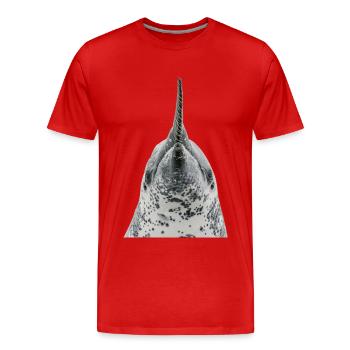 Narwal - Männer Premium Bio T-Shirt - Rot - Vorne - Damien (186cm)