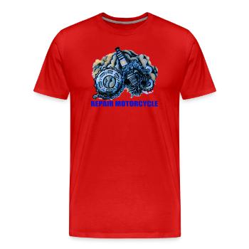 BIKER - Männer Premium Bio T-Shirt - Rot - Vorne - Damien (186cm)