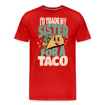 Taco - T-shirt bio Premium Homme - rouge - Devant - Damien (186cm)
