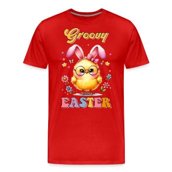 Pâques groovy - T-shirt bio Premium Homme - rouge - Devant - Damien (186cm)