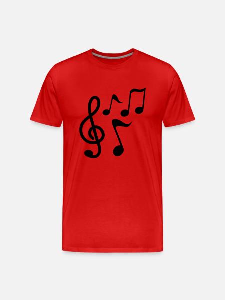 Noten - Musik - Männer Premium Bio T-Shirt - Rot