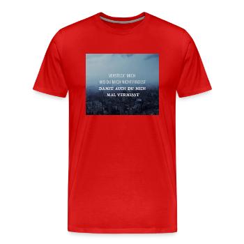 Ich will nur - Philipp Poisel - Männer Premium Bio T-Shirt - Rot - Vorne - Damien (186cm)