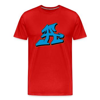 Graffiti Blockletter A - Männer Premium Bio T-Shirt - Rot - Vorne - Damien (186cm)