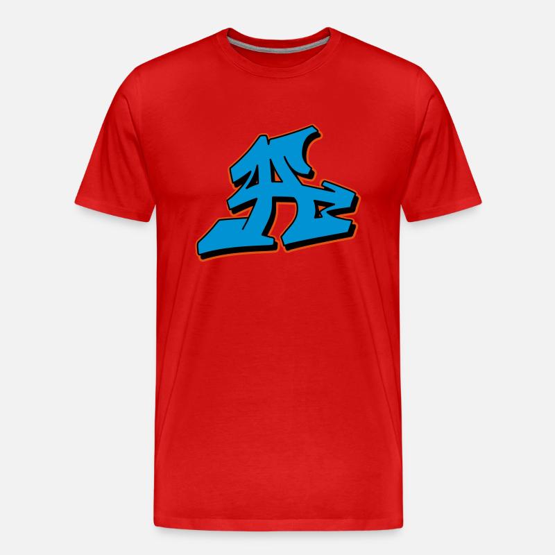 Graffiti Blockletter A - Männer Premium Bio T-Shirt - Rot