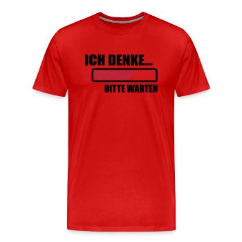 Ich denke - Männer Premium Bio T-Shirt - Rot - Vorne - Damien (186cm)