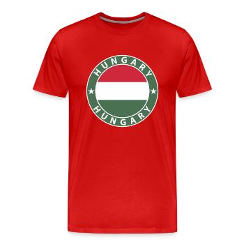 Hongrie - T-shirt bio Premium Homme - rouge - Devant - Damien (186cm)