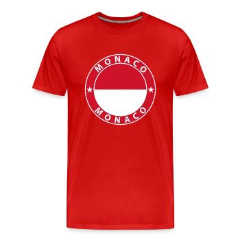 Monaco - T-shirt bio Premium Homme - rouge - Devant - Damien (186cm)