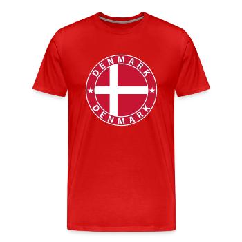 Danemark - T-shirt bio Premium Homme - rouge - Devant - Damien (186cm)