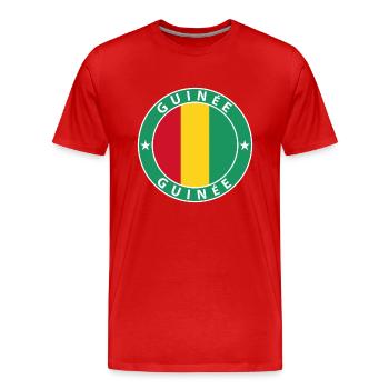 Guinée - T-shirt bio Premium Homme - rouge - Devant - Damien (186cm)