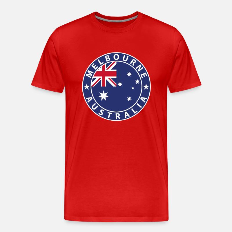 Melbourne - Männer Premium Bio T-Shirt - Rot