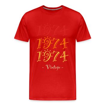 Jahrgang 1974 - Männer Premium Bio T-Shirt - Rot - Vorne - Damien (186cm)