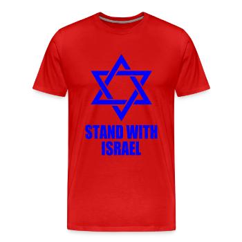 Stand with israel - Men's Premium Organic T-Shirt - red - Front - Damien (186cm)