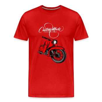 Simson Schwalbe DDR Moped - Männer Premium Bio T-Shirt - Rot - Vorne - Damien (186cm)