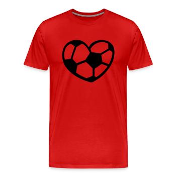 fussball herz - Männer Premium Bio T-Shirt - Rot - Vorne - Damien (186cm)