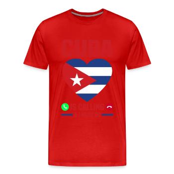 Kuba - Männer Premium Bio T-Shirt - Rot - Vorne - Damien (186cm)