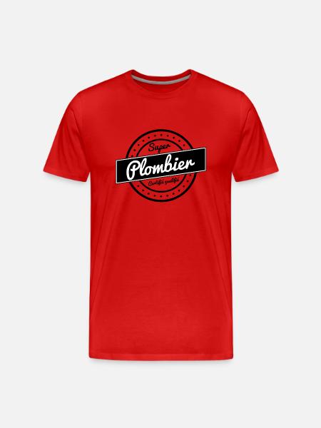 Super plombier - T-shirt bio Premium Homme - rouge