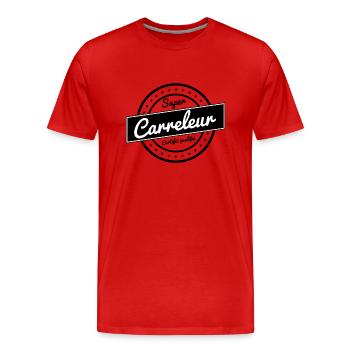 Super carreleur - T-shirt bio Premium Homme - rouge - Devant - Damien (186cm)