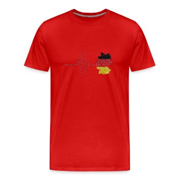 Mon cœur bat pour l'Allemagne - patrie allemande - T-shirt bio Premium Homme - rouge - Devant - Damien (186cm)