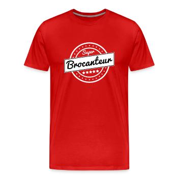 Super brocanteur - blanc - T-shirt bio Premium Homme - rouge - Devant - Damien (186cm)