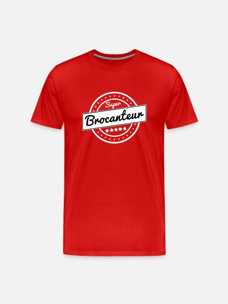 Super brocanteur - blanc - T-shirt bio Premium Homme - rouge