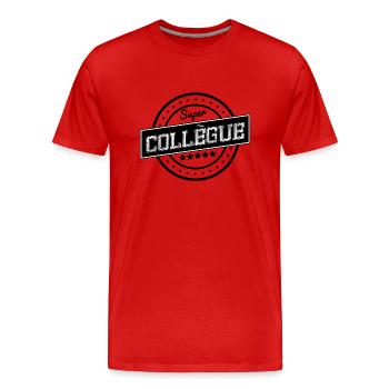 Super collègue - T-shirt bio Premium Homme - rouge - Devant - Damien (186cm)