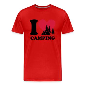 i love camping - Männer Premium Bio T-Shirt - Rot - Vorne - Damien (186cm)