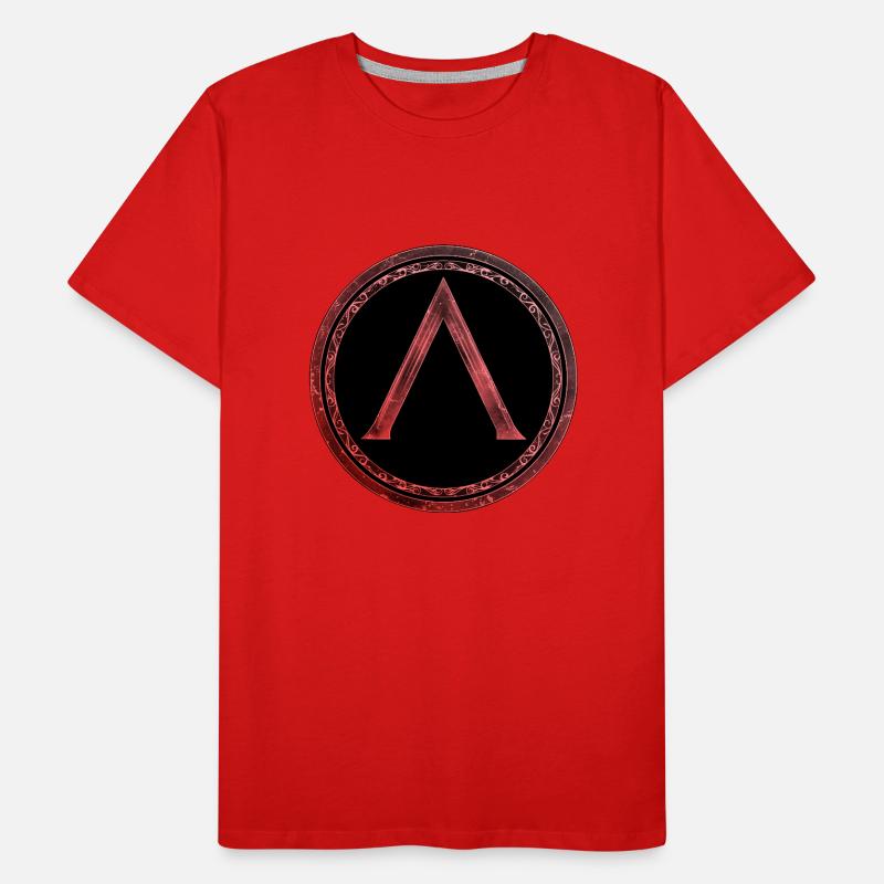 Symbole Sparta Lambda Feu celtique rouge T-shirt bio Premium Homme