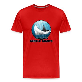 Étroche manta - T-shirt bio Premium Homme - rouge - Devant - Damien (186cm)