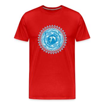 Fille de Poséidon - T-shirt bio Premium Homme - rouge - Devant - Damien (186cm)