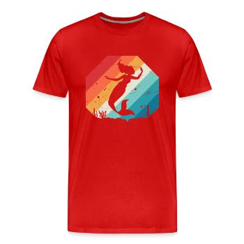 sirène - T-shirt bio Premium Homme - rouge - Devant - Damien (186cm)