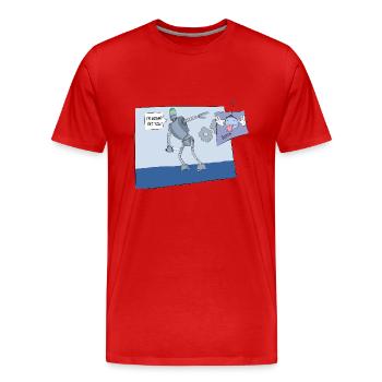 Silly Robots - Men's Premium Organic T-Shirt - red - Front - Damien (186cm)