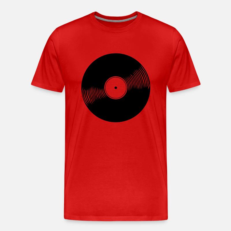 DJ - Schallplatte - Männer Premium Bio T-Shirt - Rot